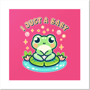 I Just A Baby Cute Kawaii Frog Toddler New Baby Posters and Art